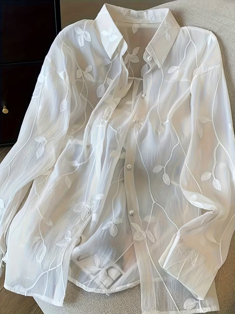 025 Summer New Chiffon Cardigan, New Chinese Style Shirt, Women's Blouse, Versatile Outerwear, Stylish and Versatile Top