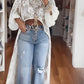 Ladies' Fashion Elegant Lace Long Top