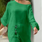 2pcs Strapless Long Sleeve Top And Wide Leg Pants Set