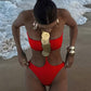 Women'S Sexy Solid Neck Sequin One-Piece Swimsuit