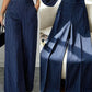 Women'S New Trousers Spring And Summer Fashion Easy Elegant Blue And White Striped Trousers, High Waist Straight Loose Casual Women'S Pants