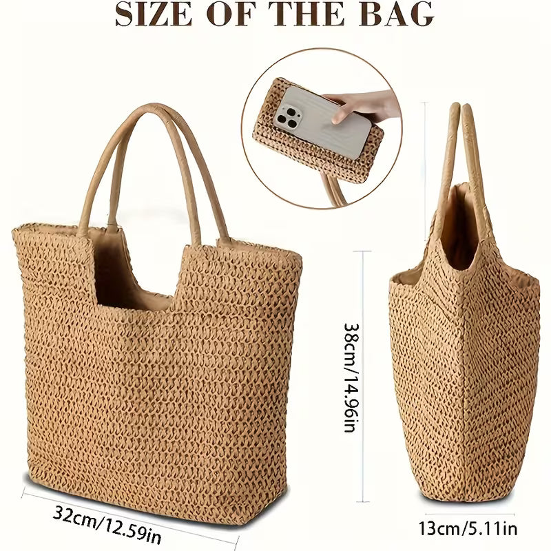 3pcs Women's Fashionable Beach Set, Sun Hat, Beach Hat, Beach Bag, Handbag, Earrings, Suitable for Outdoor Beach T