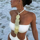Women'S Sexy Solid Neck Sequin One-Piece Swimsuit