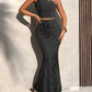 Women'S Summer Casual Striped Off-Shoulder Ruffled Short Top And Ruffled Mermaid Skirt 2pcs Set