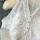 Women's Retro Korean Style V-Neck Lace Cardigan - Hollow-Out Detail, Loose Fit Lightweight Jacket for Spring Summer Fall, Solid Color Versatile Layering Top