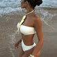 Women'S Sexy Solid Neck Sequin One-Piece Swimsuit