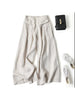 Women's Fashionable Retro Wide-leg Pants, Light and Breathable Cropped Trousers, Elastic Belt Pockets, Suitable for Daily Casual and Formal Commuting Outfits, Versatile Styles