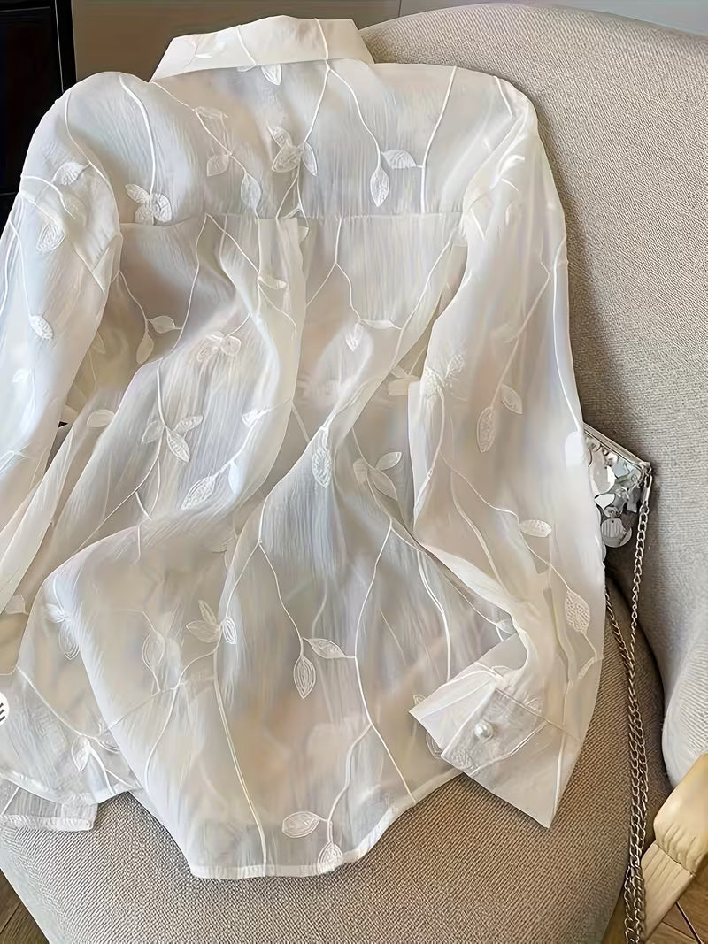 025 Summer New Chiffon Cardigan, New Chinese Style Shirt, Women's Blouse, Versatile Outerwear, Stylish and Versatile Top