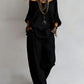 American Luxury High-End Women'S Clothing Boutique 2026 New Summer European And American Style Women'S Two-Piece Suit, Casual Loose One-Shoulder Three-Quarter Sleeve Top And Wide-Leg Pants