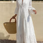 Women's Elegant Maxi Dress - Three-Quarter Sleeve Formal & Casual Gown, Flowy Long Dress for Parties, Office, Everyday - Lightweight & Easy-Care Women's Clothing, Office Attire, Loose Fit, Durable Material, Stylish Gown, Fashion Lovers