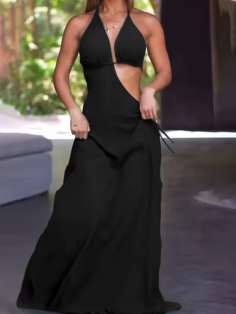 New Women Sleeveless Backless Halter Dress Party Evening Beach Summer Dress