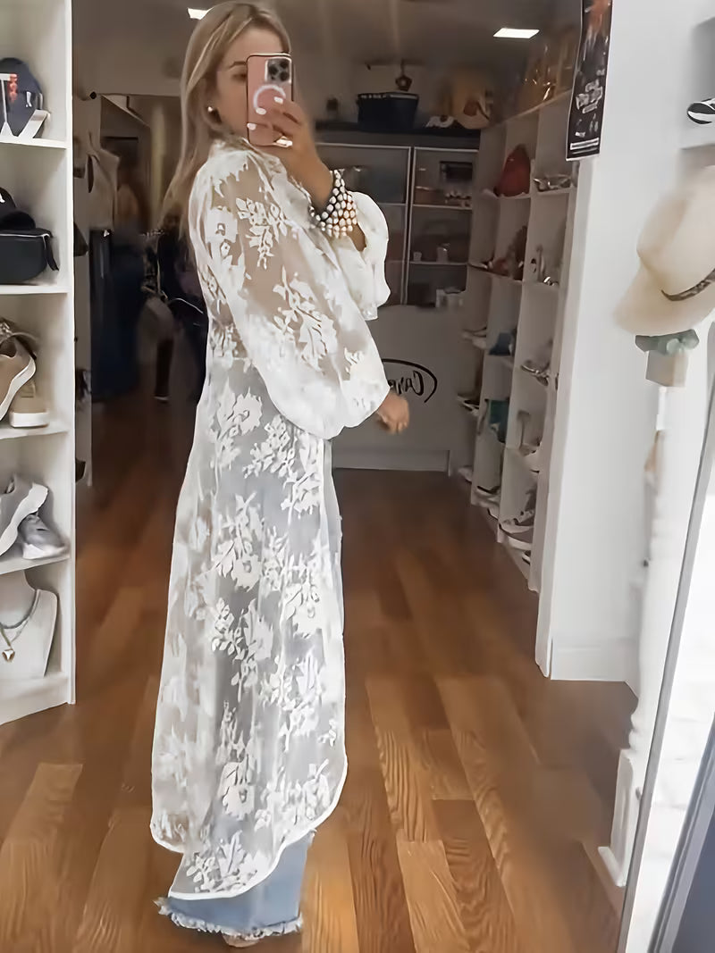 Ladies' Fashion Elegant Lace Long Top