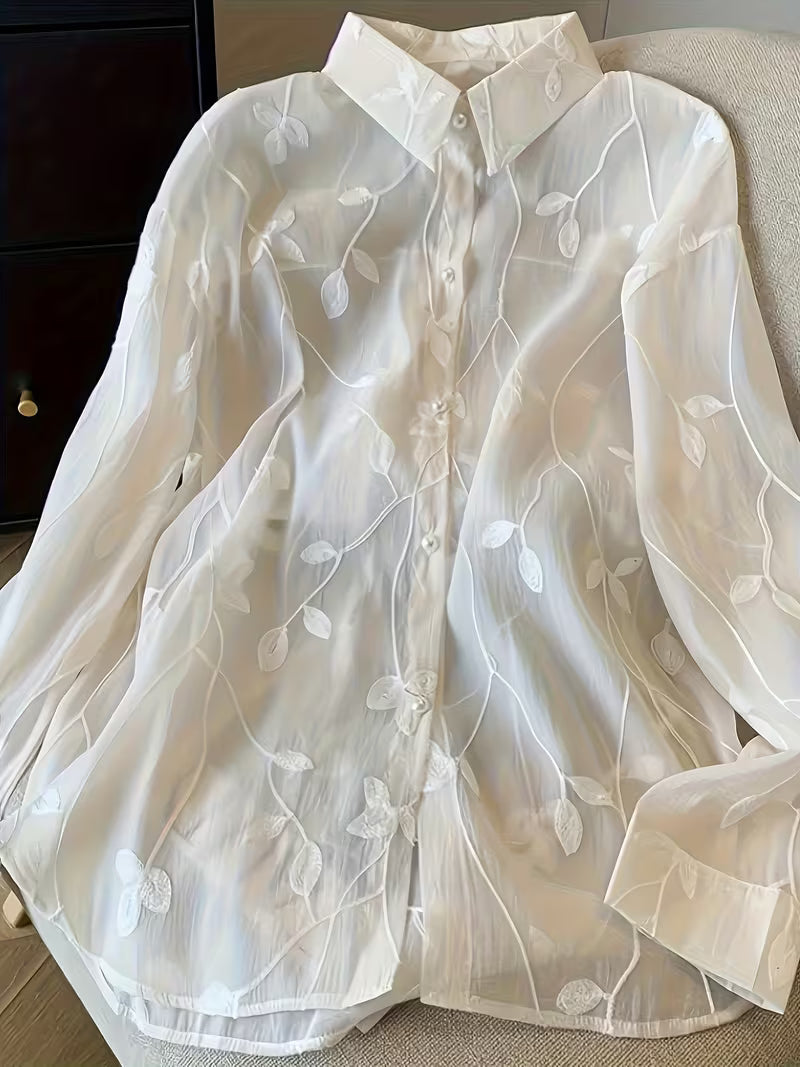 025 Summer New Chiffon Cardigan, New Chinese Style Shirt, Women's Blouse, Versatile Outerwear, Stylish and Versatile Top
