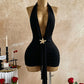 Sexy Women'S Ruffle Backless Halter Neck Slim Mini Dress
