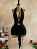 Sexy Women'S Ruffle Backless Halter Neck Slim Mini Dress