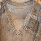 Summer Women'S V-Neck Pullover with Mesh Patchwork, Embroidered Hollow Half-Sleeve Top, Casual Lightweight Loose Shirt for Vacation Outings
