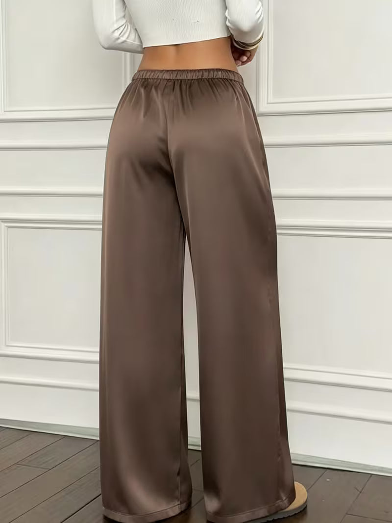 Elegant Wide-Leg Floor-Length Pants