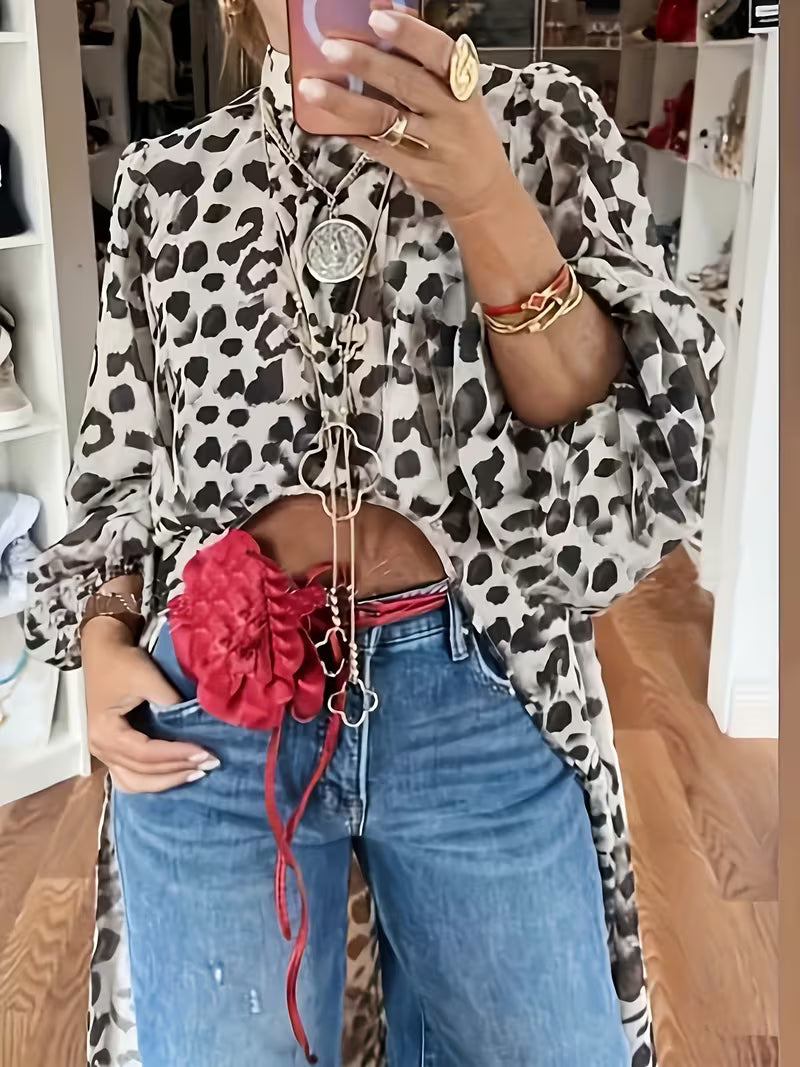 Ladies' Fashion Elegant Lace Long Top