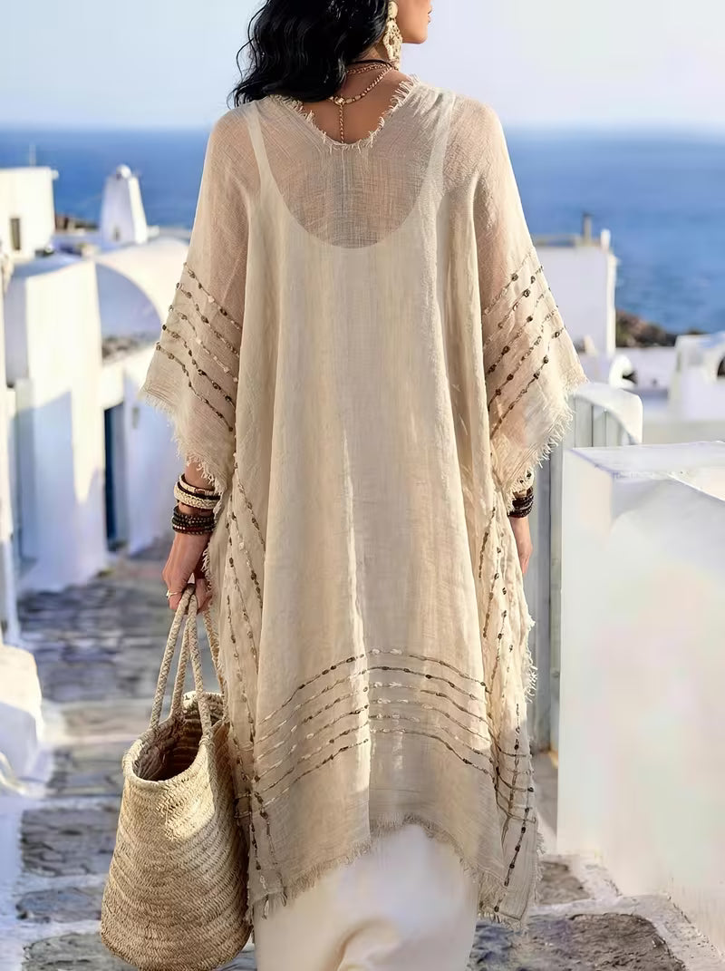 Elegant Solid-Colored Bohemian Cardigan, Super Versatile for Casual Attire