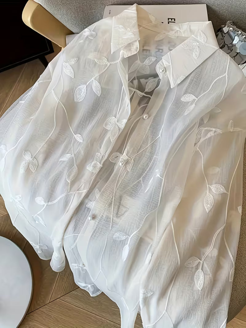 025 Summer New Chiffon Cardigan, New Chinese Style Shirt, Women's Blouse, Versatile Outerwear, Stylish and Versatile Top