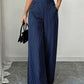 Women'S New Trousers Spring And Summer Fashion Easy Elegant Blue And White Striped Trousers, High Waist Straight Loose Casual Women'S Pants