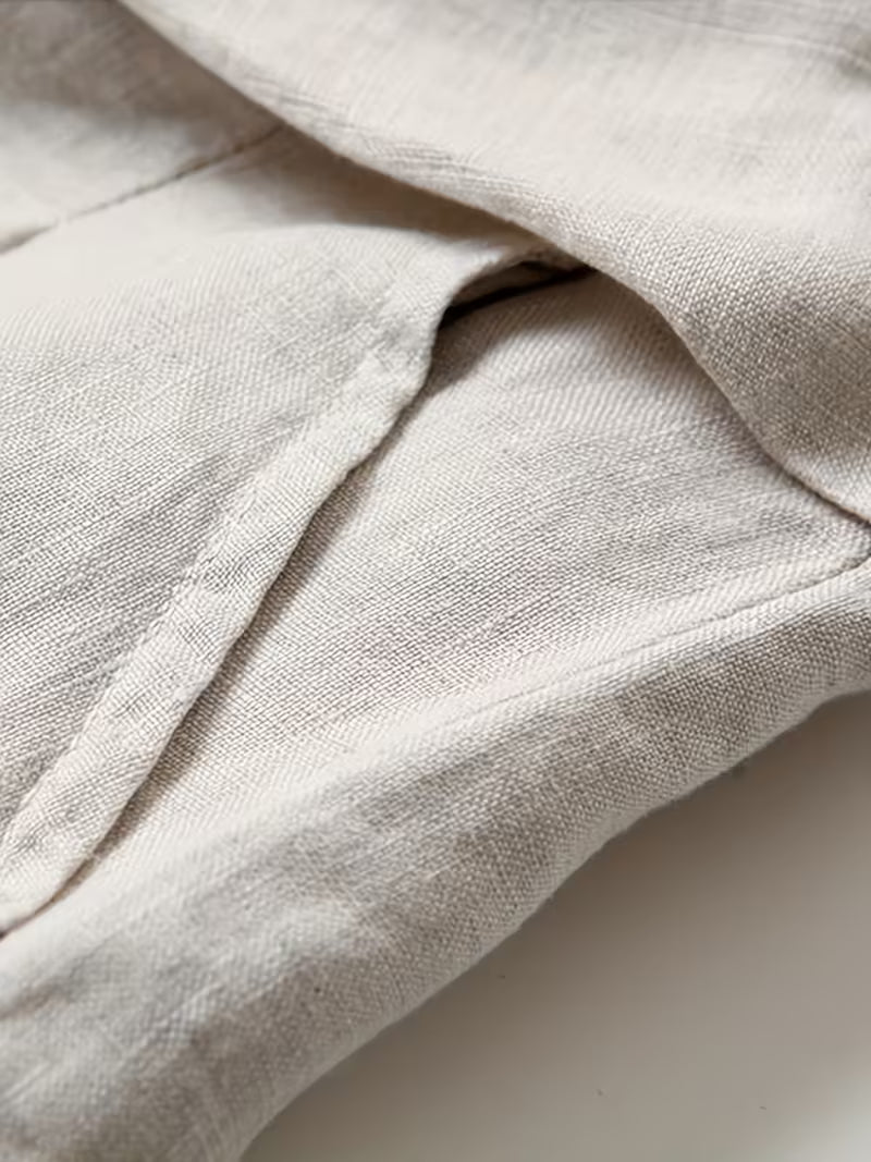 Linen Wide-Leg Ankle Pants, Breathable Thin Loose -Linen Skort, Ethnic Vintage Style Pants, High-Quality Summer Flowy Loose Breathable Trousers