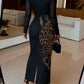 Women's Leopard Print Tiger Print Dress, Elegant Long Skirt with Leopard Print and Fitted Hip Design, Sexy Slim-fit Long Sleeves, Suitable for All Seasons Including Spring, Summer, Autumn, and Winter. Perfect for Beach Vacations, Outings