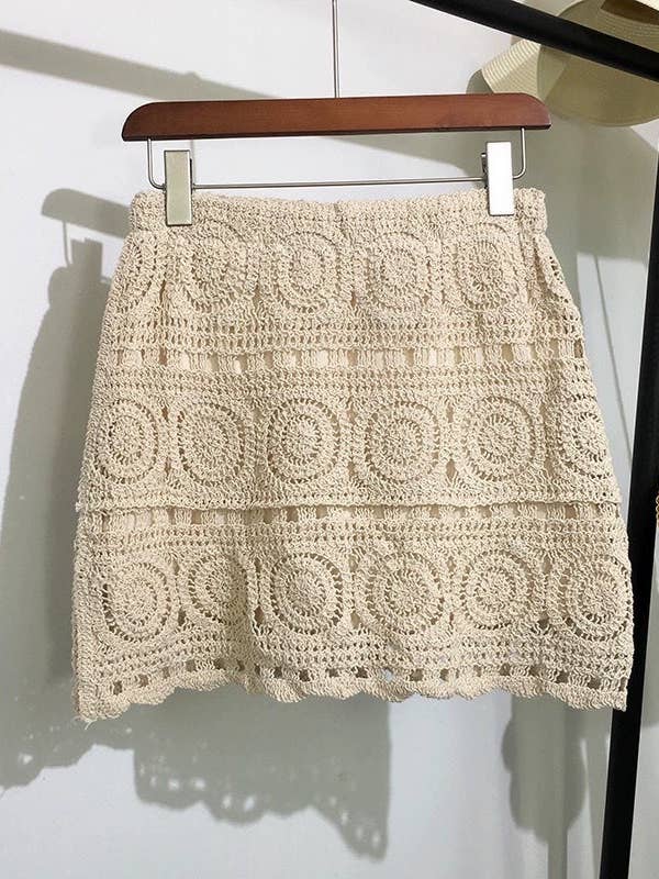 Boho Chic Crochet Lace Midi Skirt