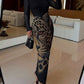 Women's Leopard Print Tiger Print Dress, Elegant Long Skirt with Leopard Print and Fitted Hip Design, Sexy Slim-fit Long Sleeves, Suitable for All Seasons Including Spring, Summer, Autumn, and Winter. Perfect for Beach Vacations, Outings