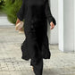 2pcs Strapless Long Sleeve Top And Wide Leg Pants Set
