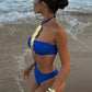 Women'S Sexy Solid Neck Sequin One-Piece Swimsuit