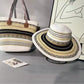 2pcs Set of Straw Hat and Woven Bag for Vacation Style, Sun Hat and Fashionable Tote Bag Set