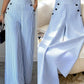 Women'S New Trousers Spring And Summer Fashion Easy Elegant Blue And White Striped Trousers, High Waist Straight Loose Casual Women'S Pants