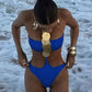 Women'S Sexy Solid Neck Sequin One-Piece Swimsuit